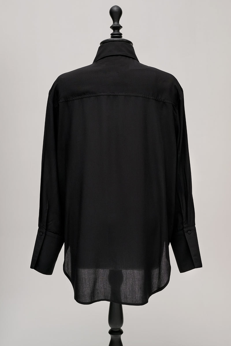 POINTED COLLAR SHIRT BLACK