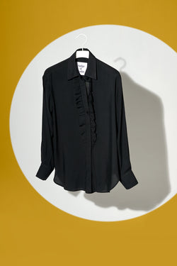 Black Ruffled Blouse