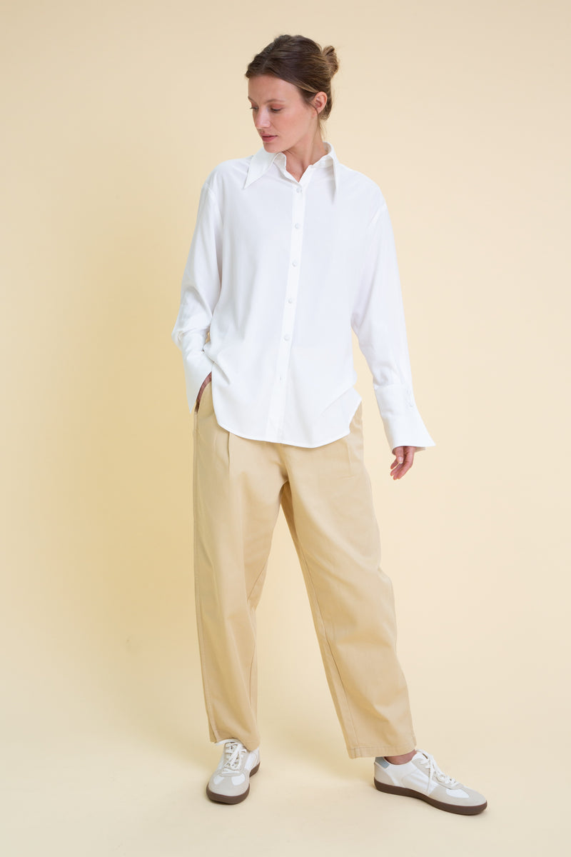 OVERSIZED CUFFS VISCOSE SHIRT