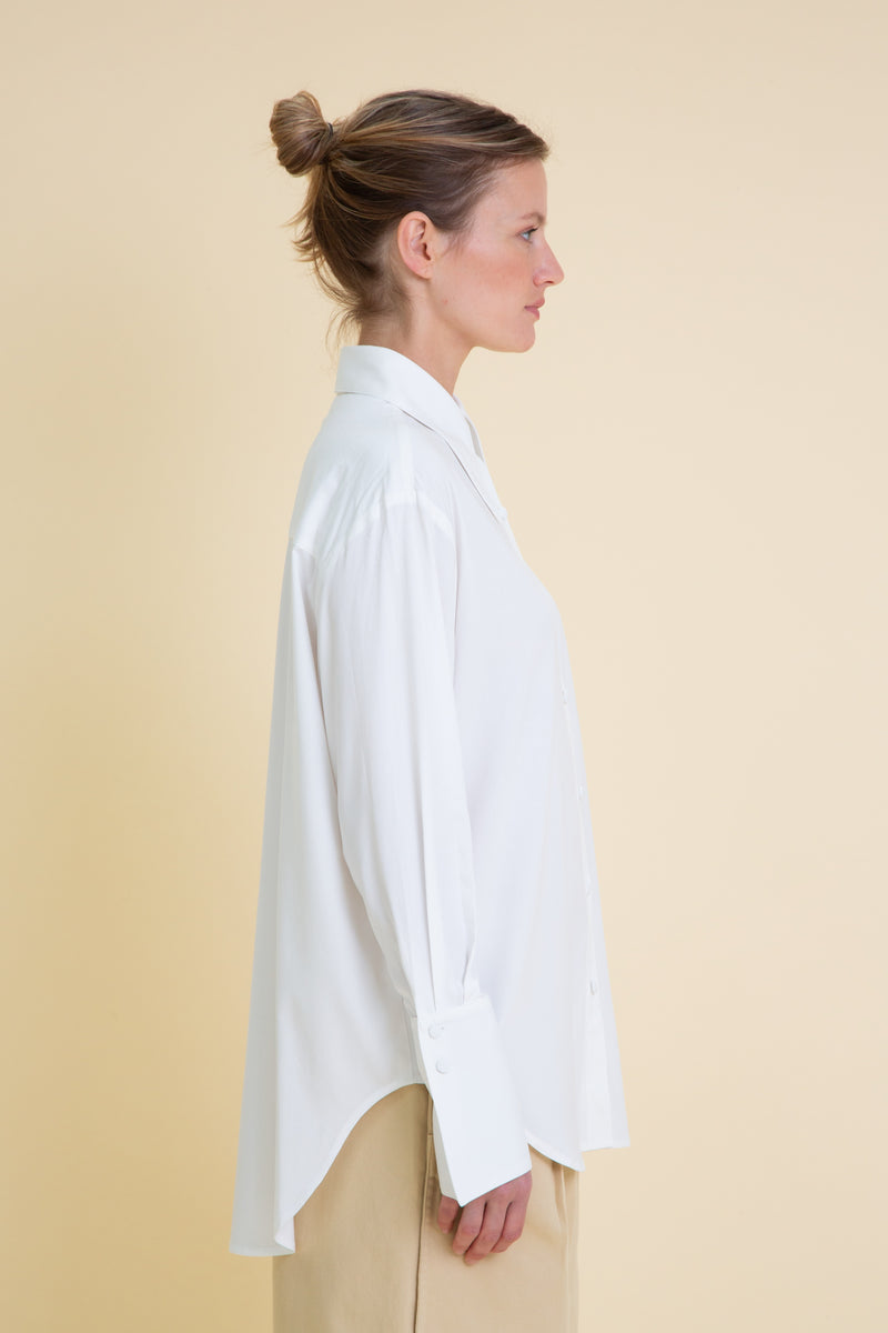 OVERSIZED CUFFS VISCOSE SHIRT