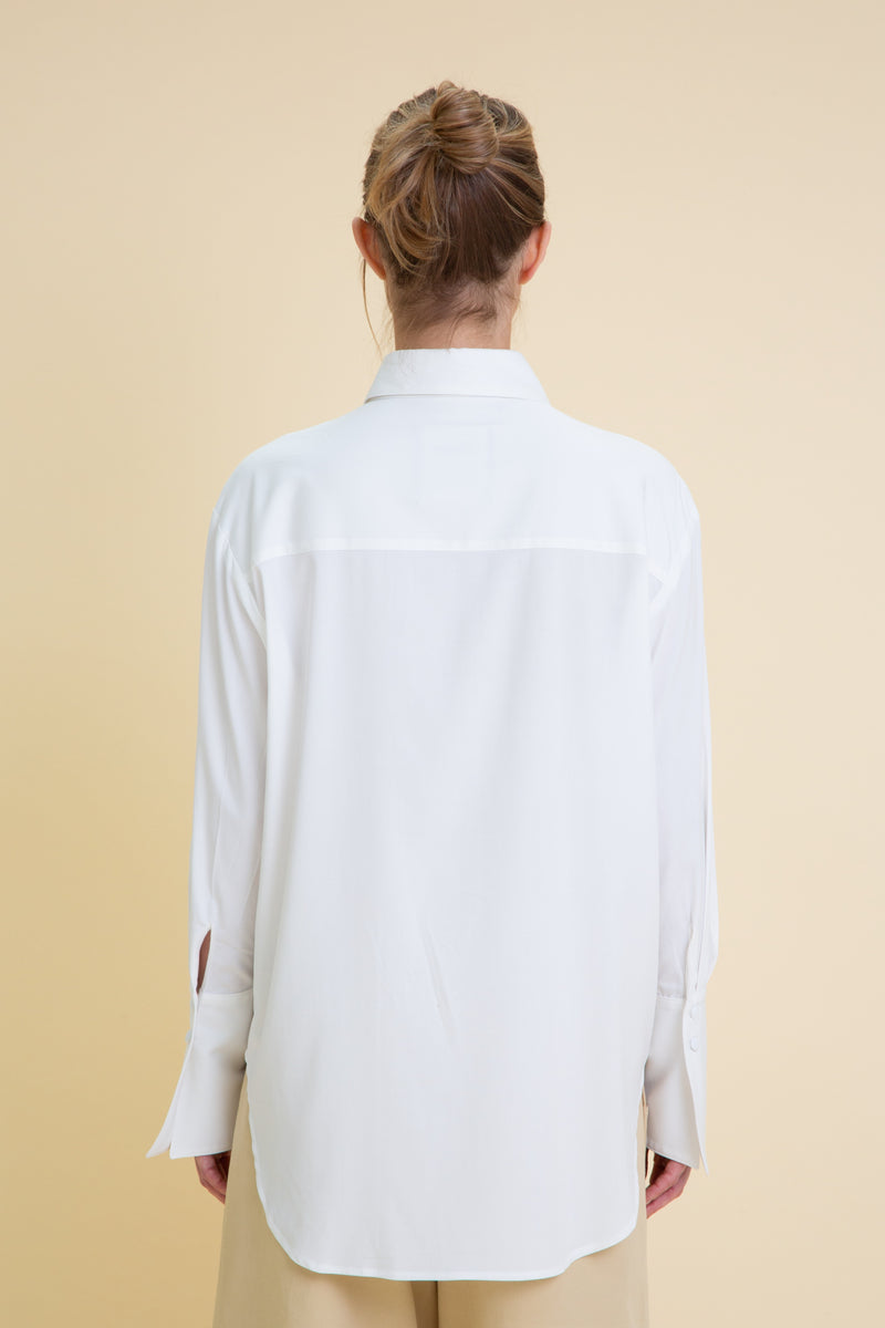 OVERSIZED CUFFS VISCOSE SHIRT