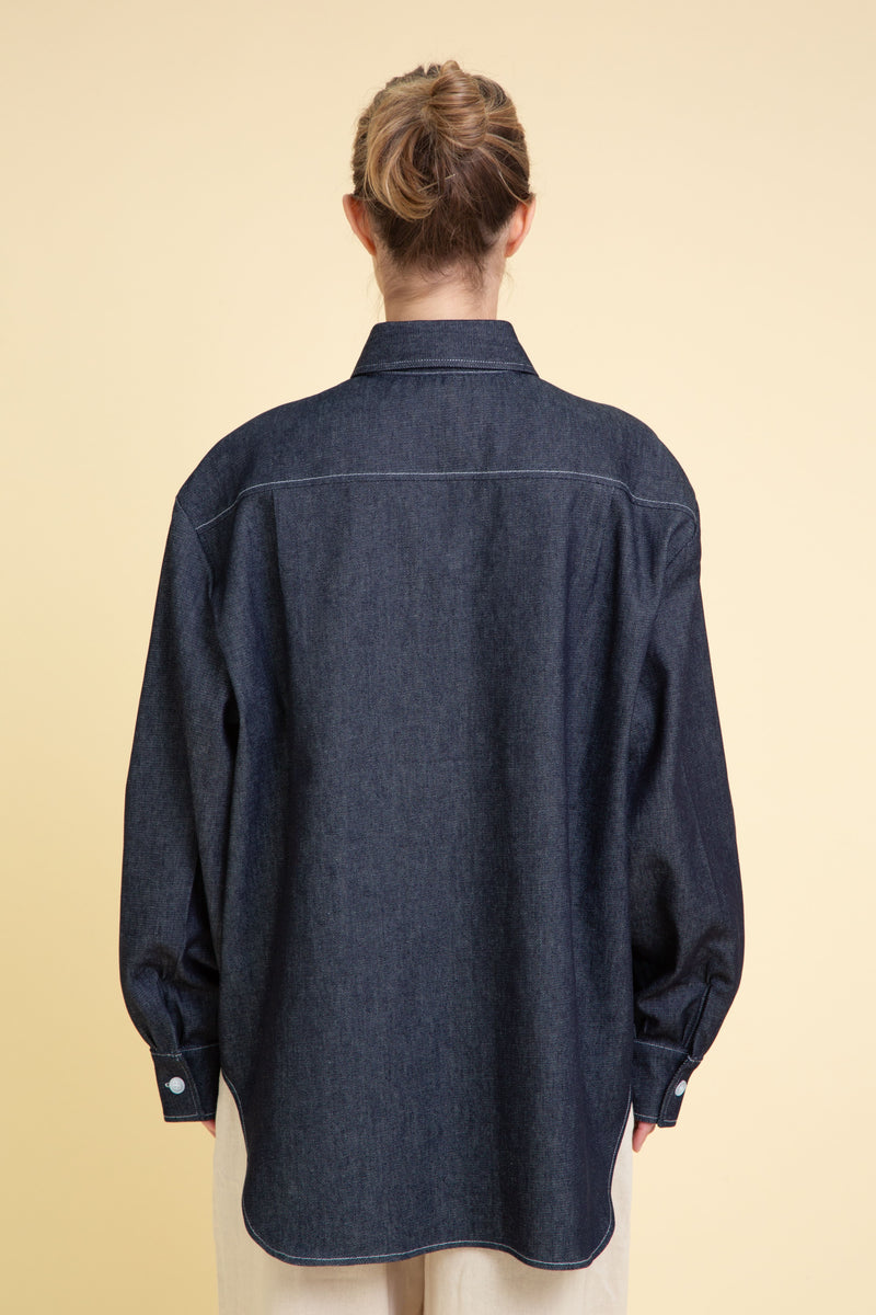 BIG FRONT POCKETS DENIM SHIRT №1